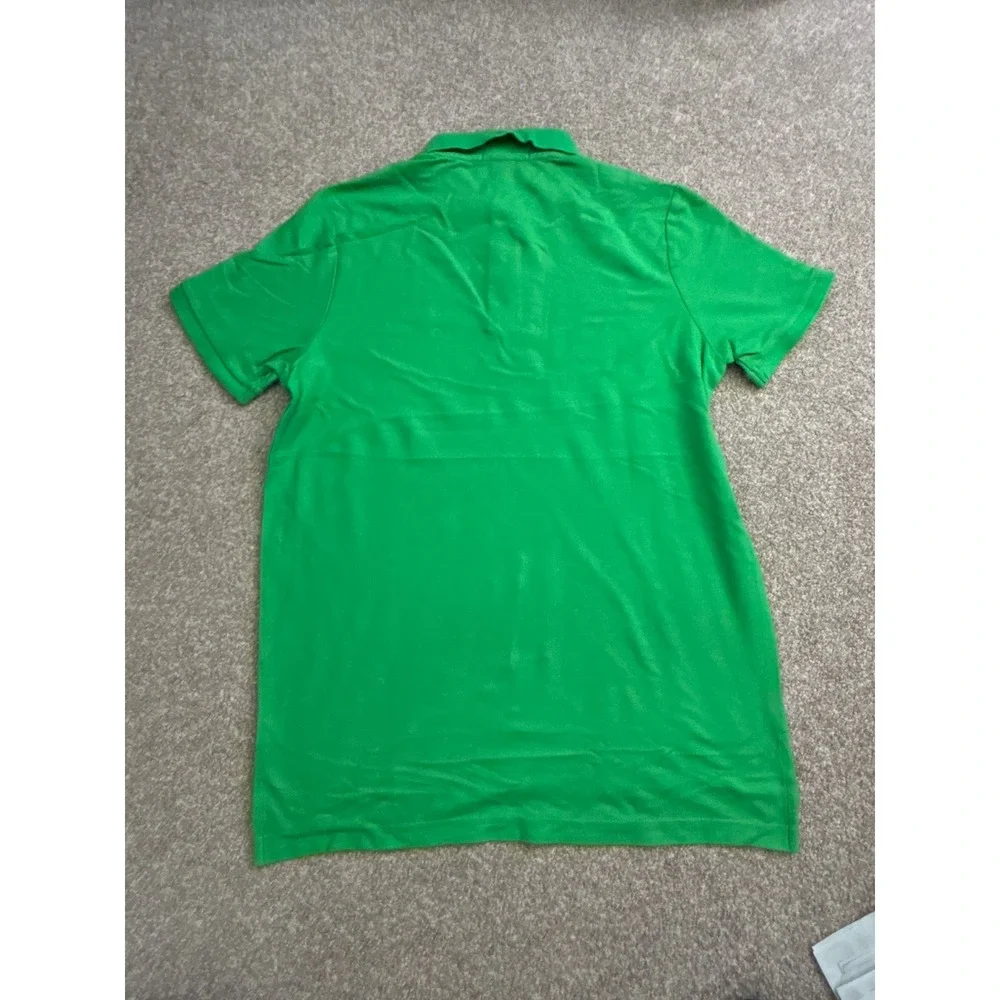U.S. Polo Assn. Performance Pique Polo Mens M Green Excellent Short Sleeve Logo